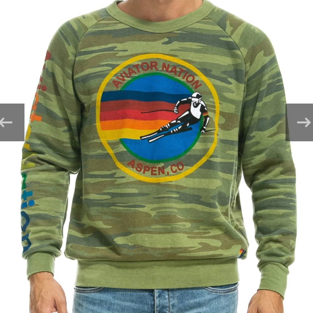 Aviator nation camo aspen crew